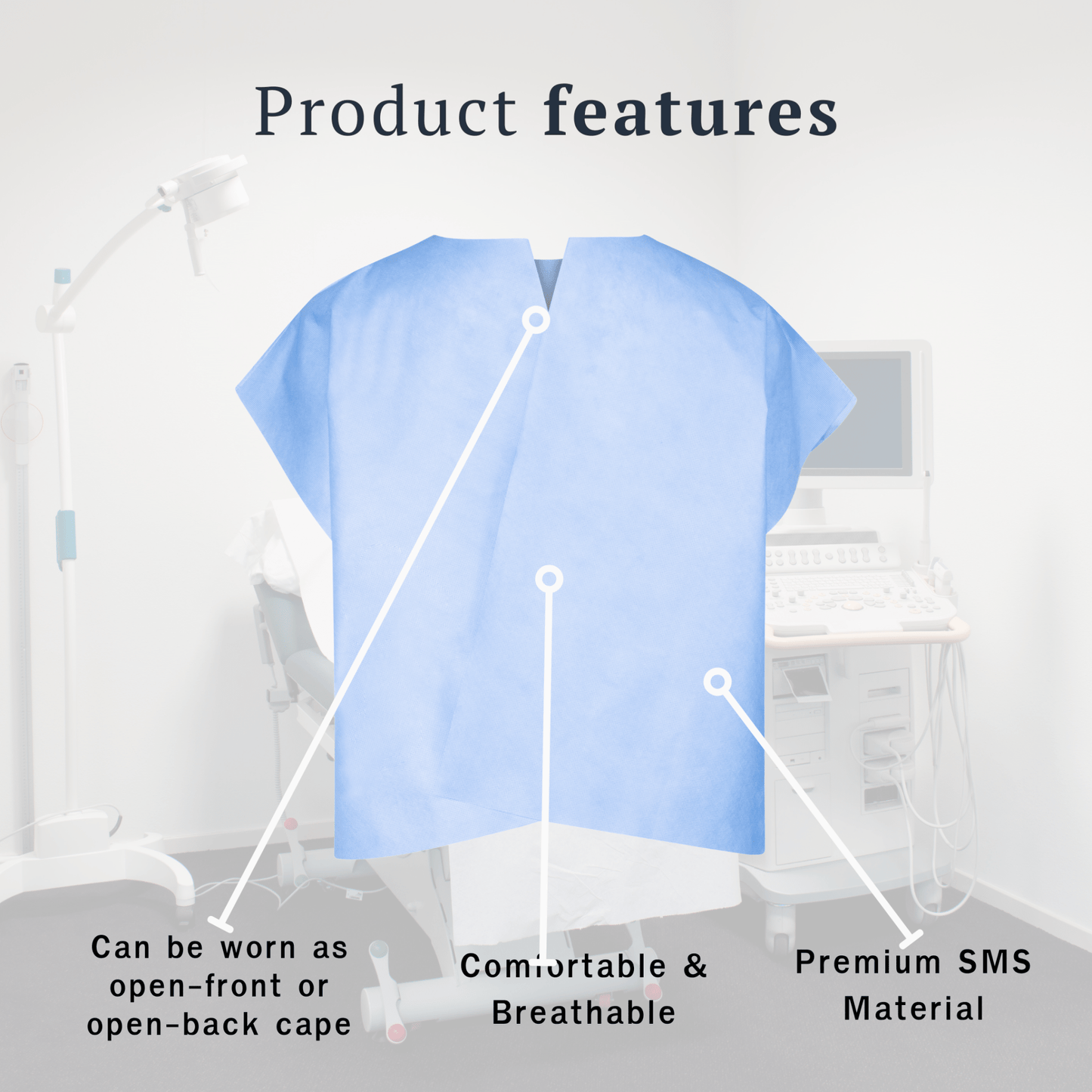 Disposable Mammography Exam Cape - Made in The USA - 100 pcs - DisposableGowns.com