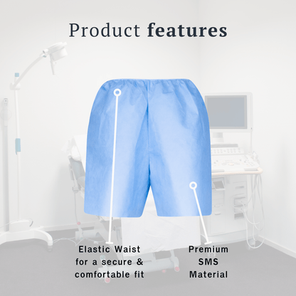 Disposable Medical Exam Shorts - Made in the USA - 50 pcs - DisposableGowns.com