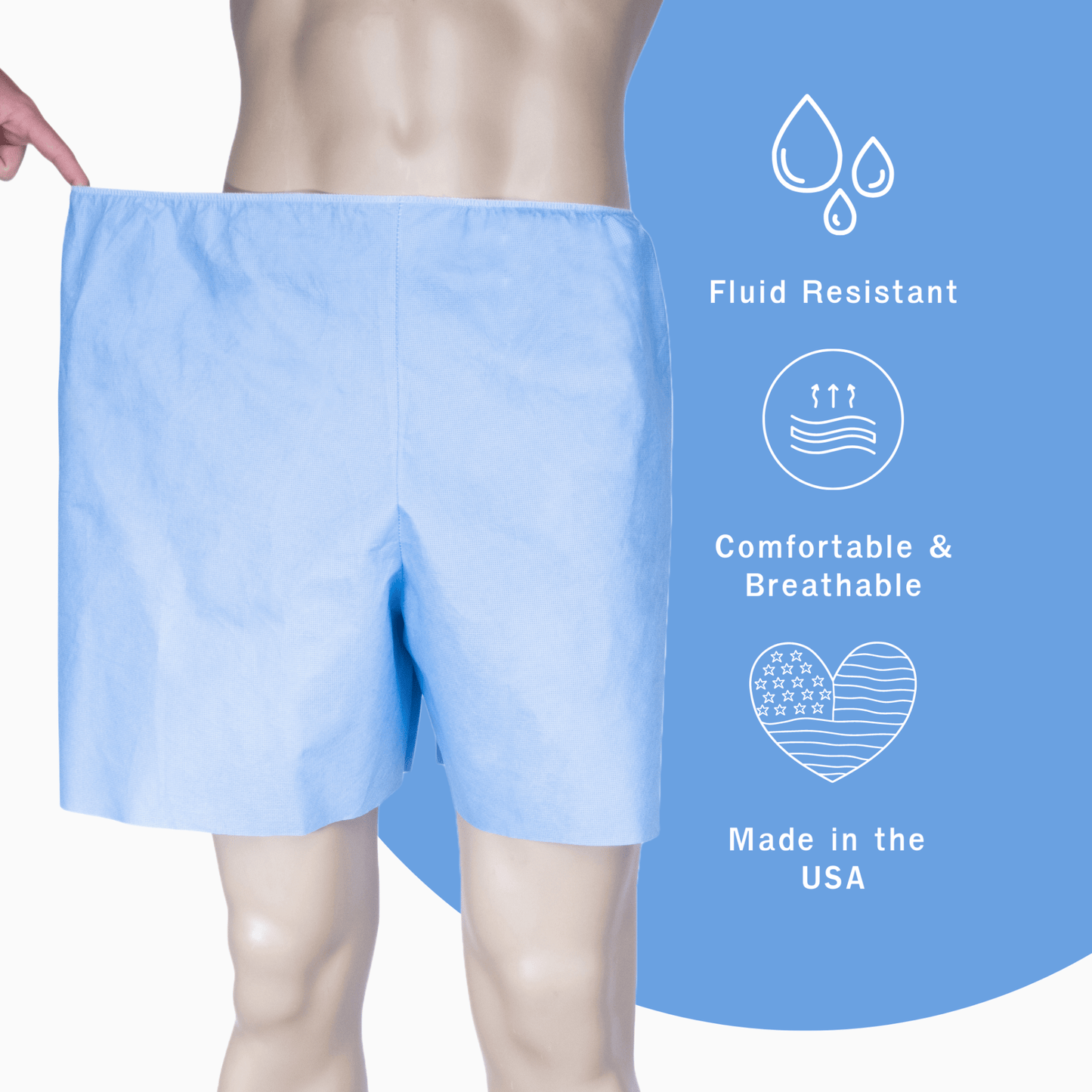 Disposable Medical Exam Shorts - Made in the USA - 50 pcs - DisposableGowns.com