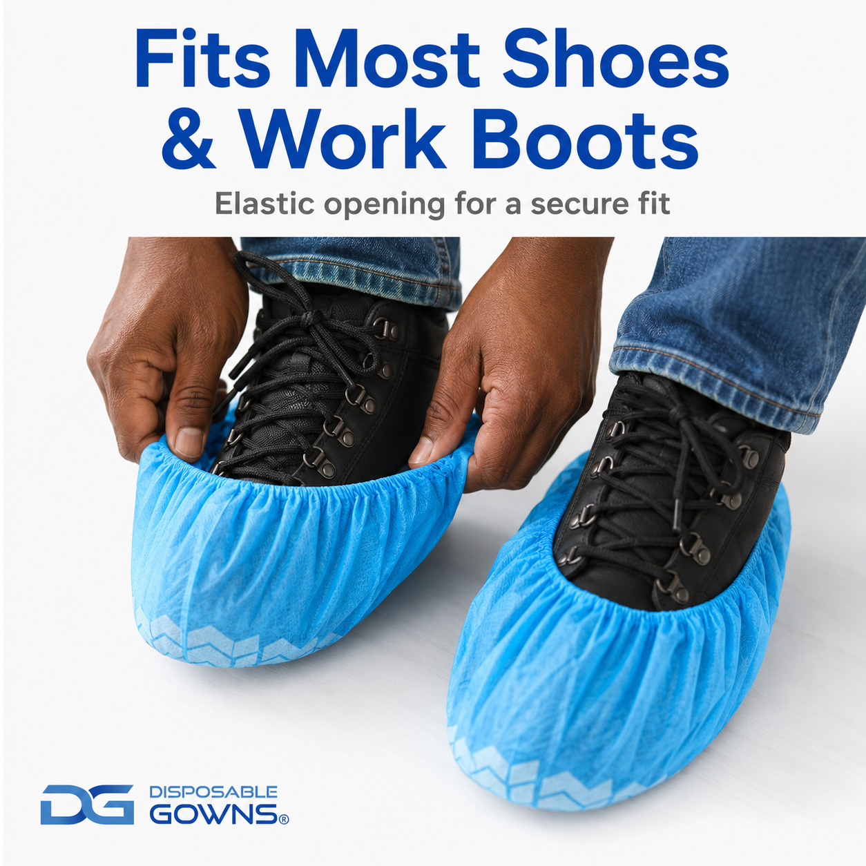 DG DisposableGowns® Non-Slip Shoe Covers, Universal, 100 Pack (50 Pairs)