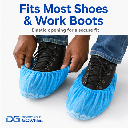 DG DisposableGowns® Non-Slip Shoe Covers, Universal, 100 Pack (50 Pairs)