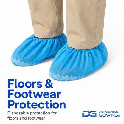 DG DisposableGowns® Non-Slip Shoe Covers, Universal, 100 Pack (50 Pairs)