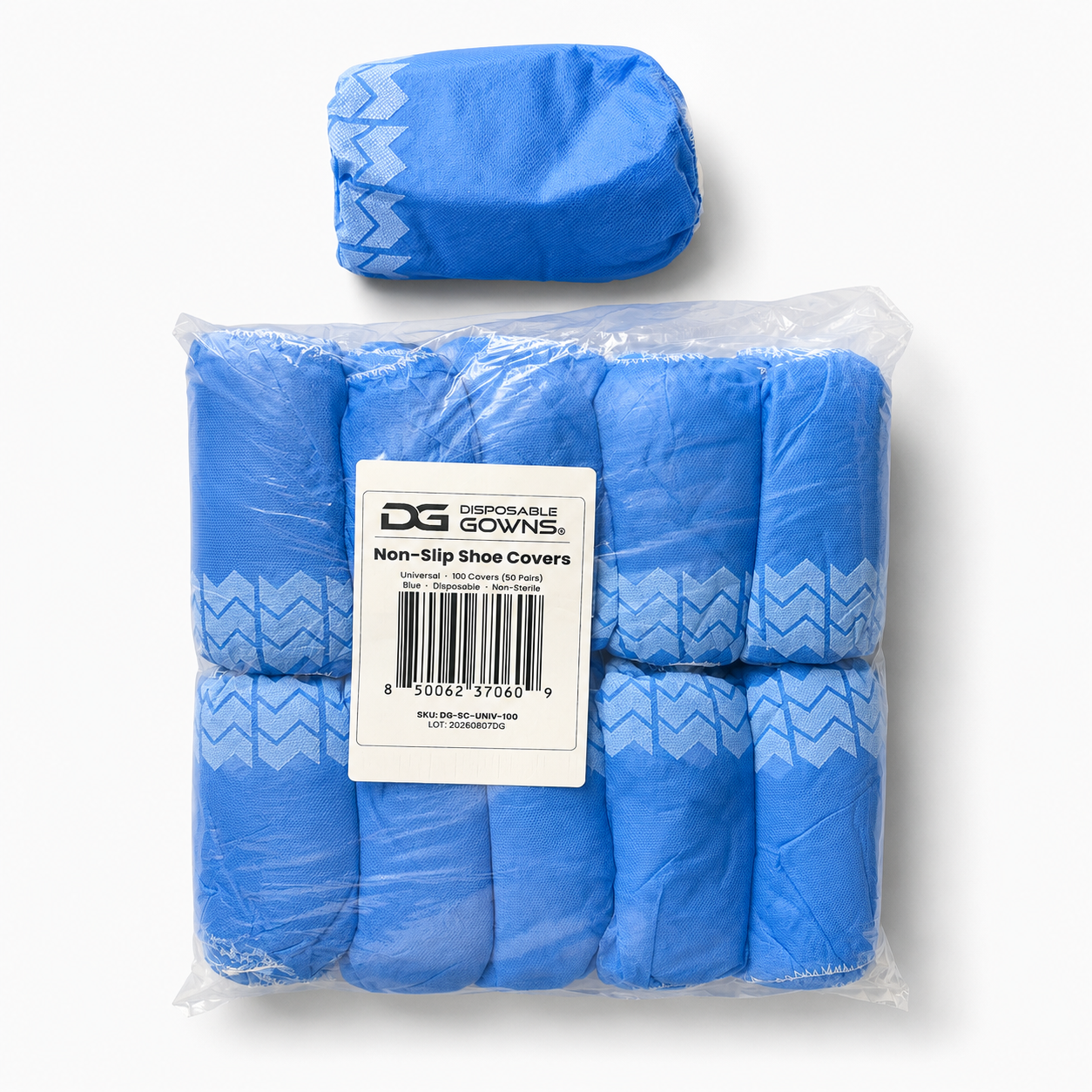 DG DisposableGowns® Non-Slip Shoe Covers, Universal, 100 Pack (50 Pairs)